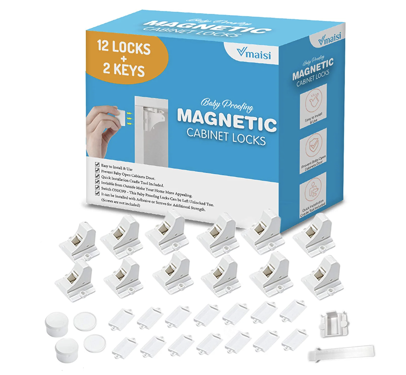 Toddler Adhesive Magnetic Cabinet Locks